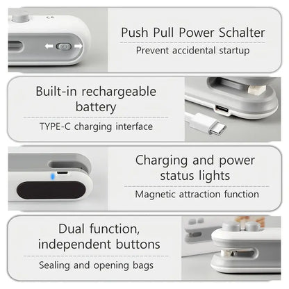 1pc Snack Bag Sealer with Magnetic Closure