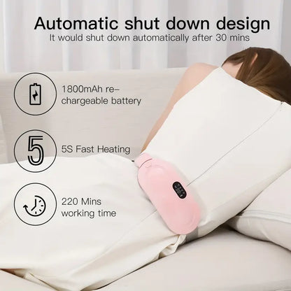 Period Cramp Relief Belt – Soothing Heat & Vibration Therapy for Menstrual Pain